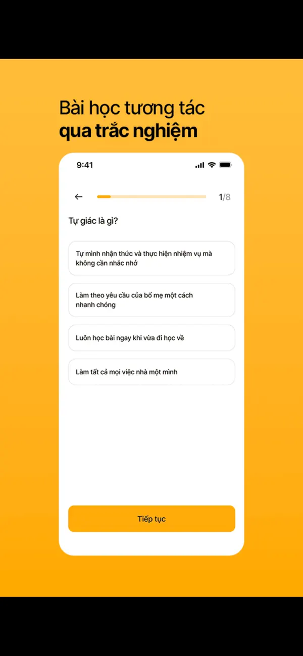 TeenCare Parent app interactive lesson screen